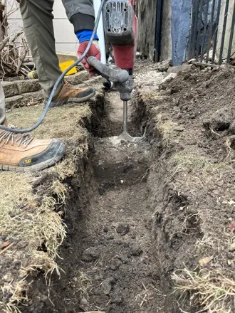 Foundation drain tile installation, South Loop Chicago