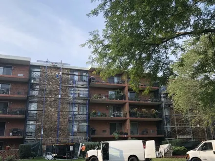 Masonry flashing repair investigation, Prospect Heights condominium