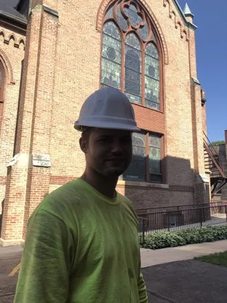 St. Volodymyr Ukrainian Cathedral masonry restoration in Wicker Park